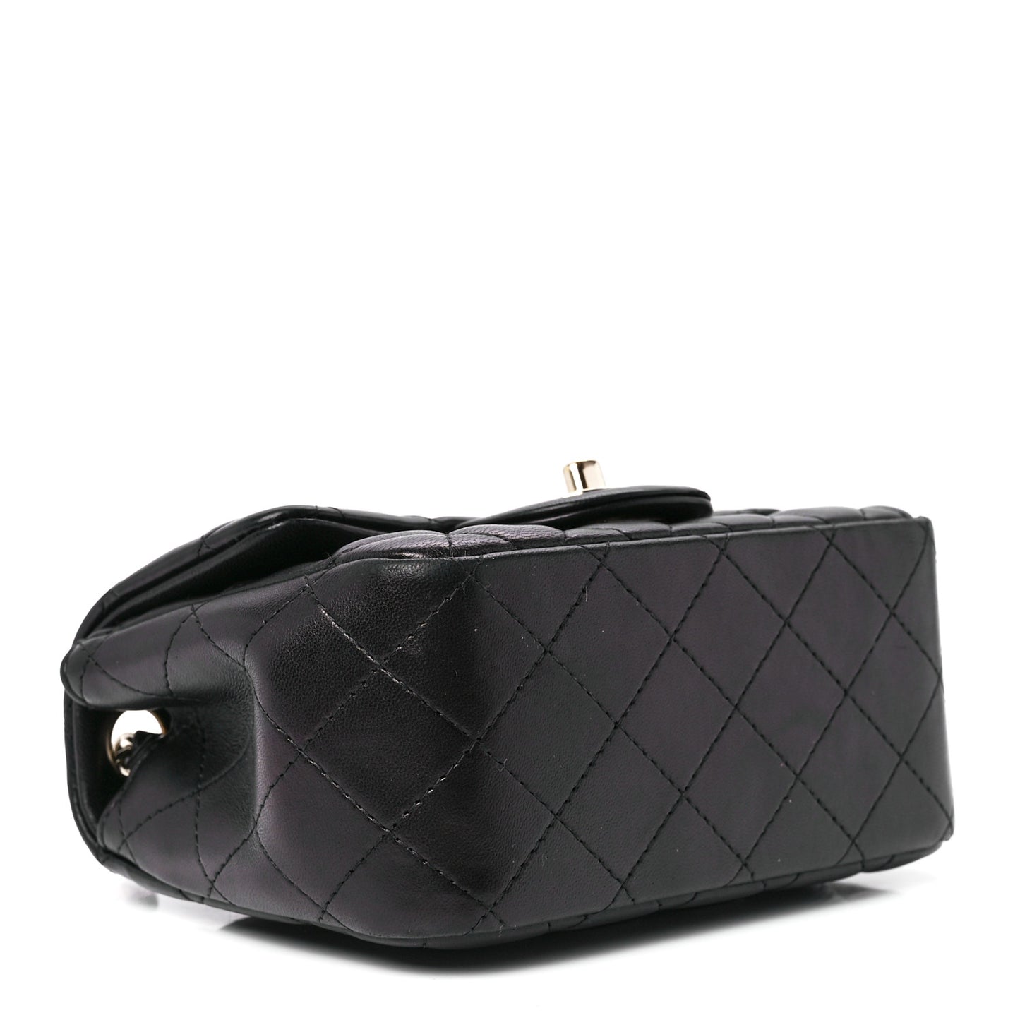 Lambskin Quilted Mini Square Flap Black