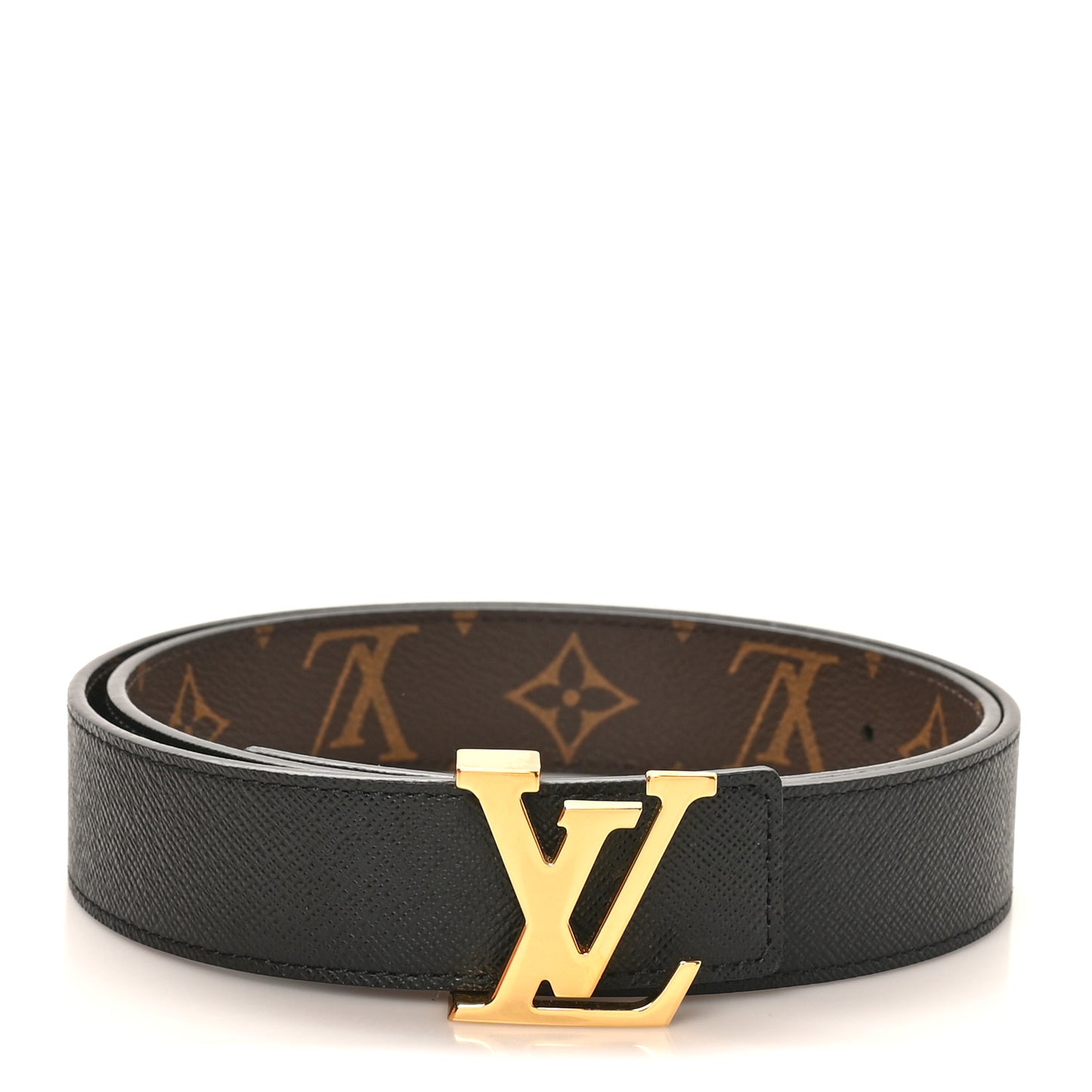 Calfskin Monogram 30mm LV Initiales Reversible Belt 80 32 Black