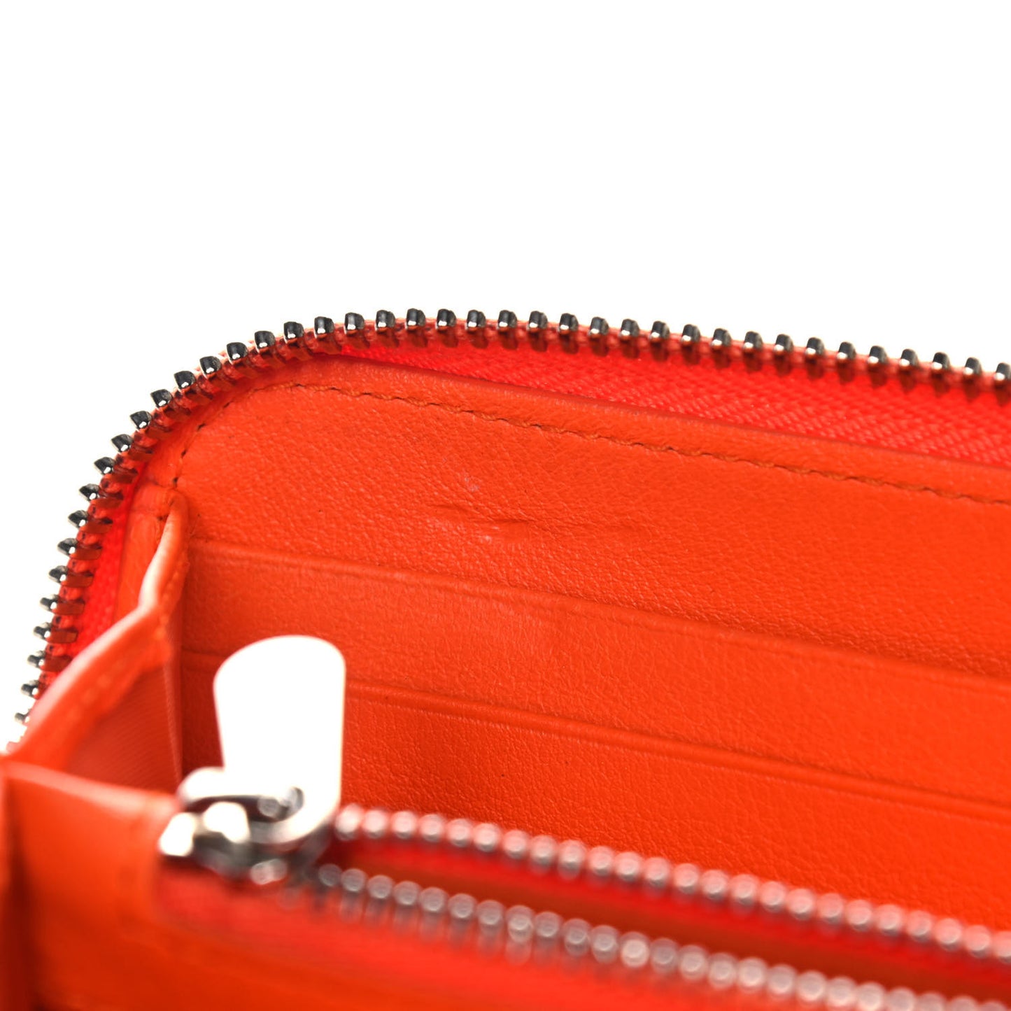 Patent Cannage Zip Around Wallet Orange