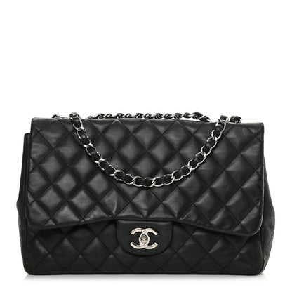 Chanel Lambskin Quilted Jumbo Single Flap Black 1 of 17