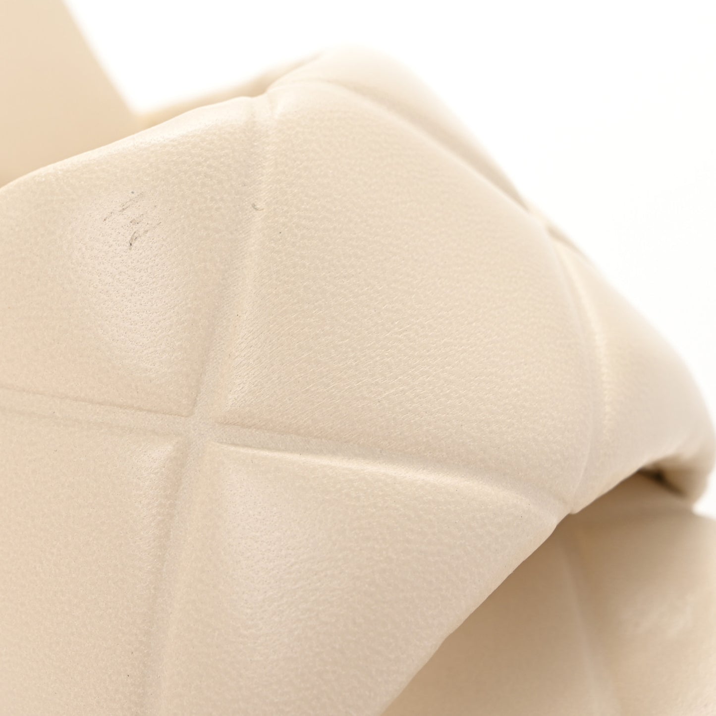 Nappa Quilted Rubber Lido Mule Sandals 37 Sea Salt