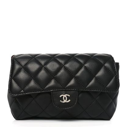 Chanel Lambskin Quilted Flap Cosmetic Case Black 1 of 9