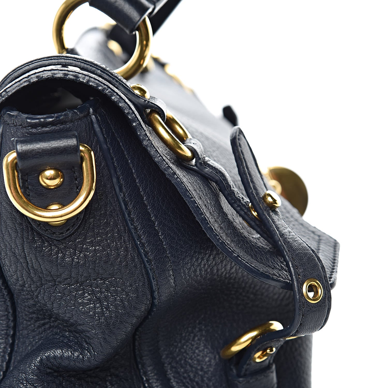 Miu Miu Cervo East-West Flap Satchel Blue 22 of 24