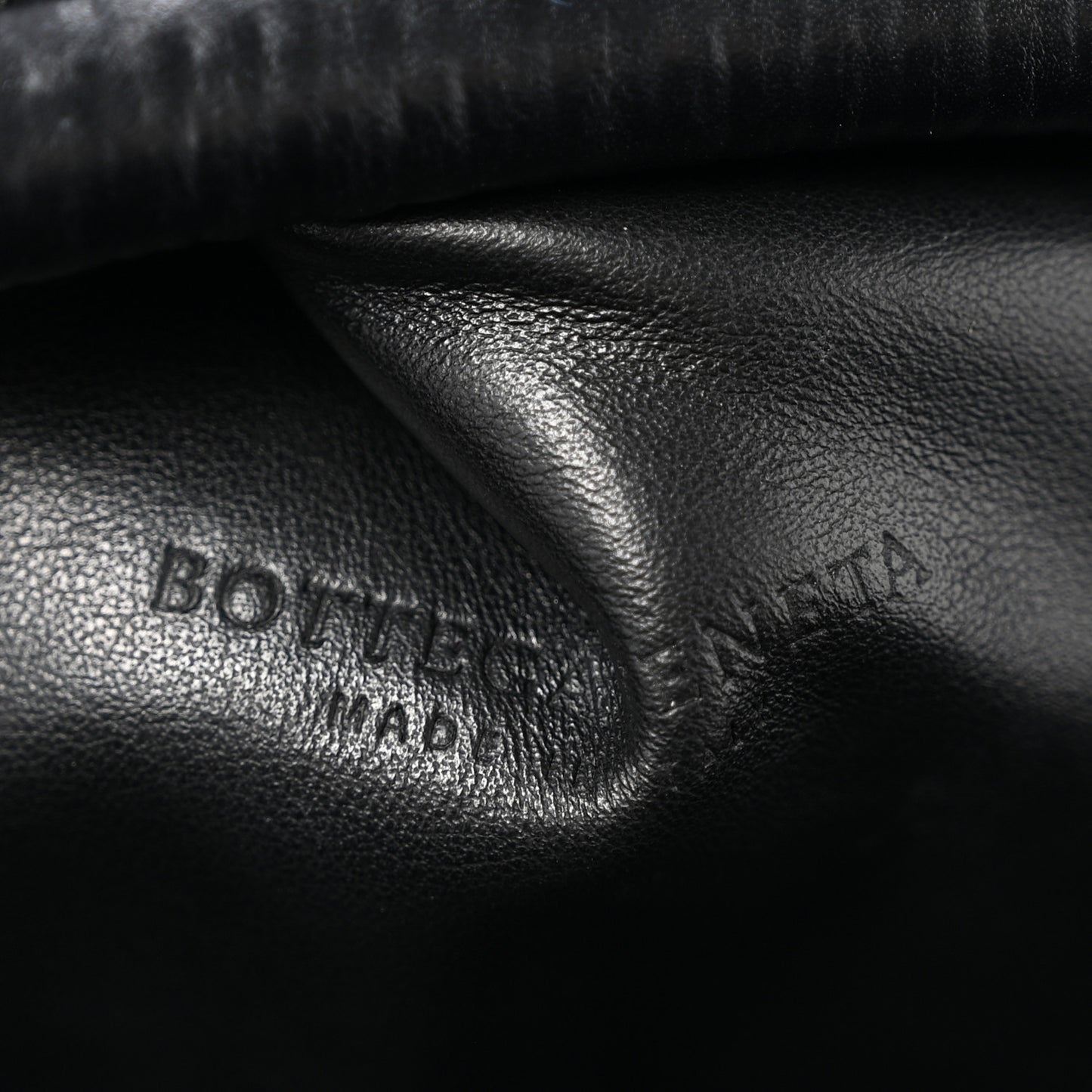 Bark Calfskin Embossed The Pouch Oversized Clutch Black