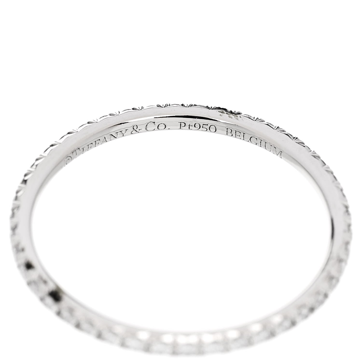 Tiffany Platinum Diamond Metro Band Ring 52 6 4 of 4