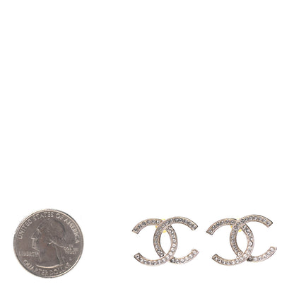 Chanel Crystal CC Earrings Gold 2 of 4