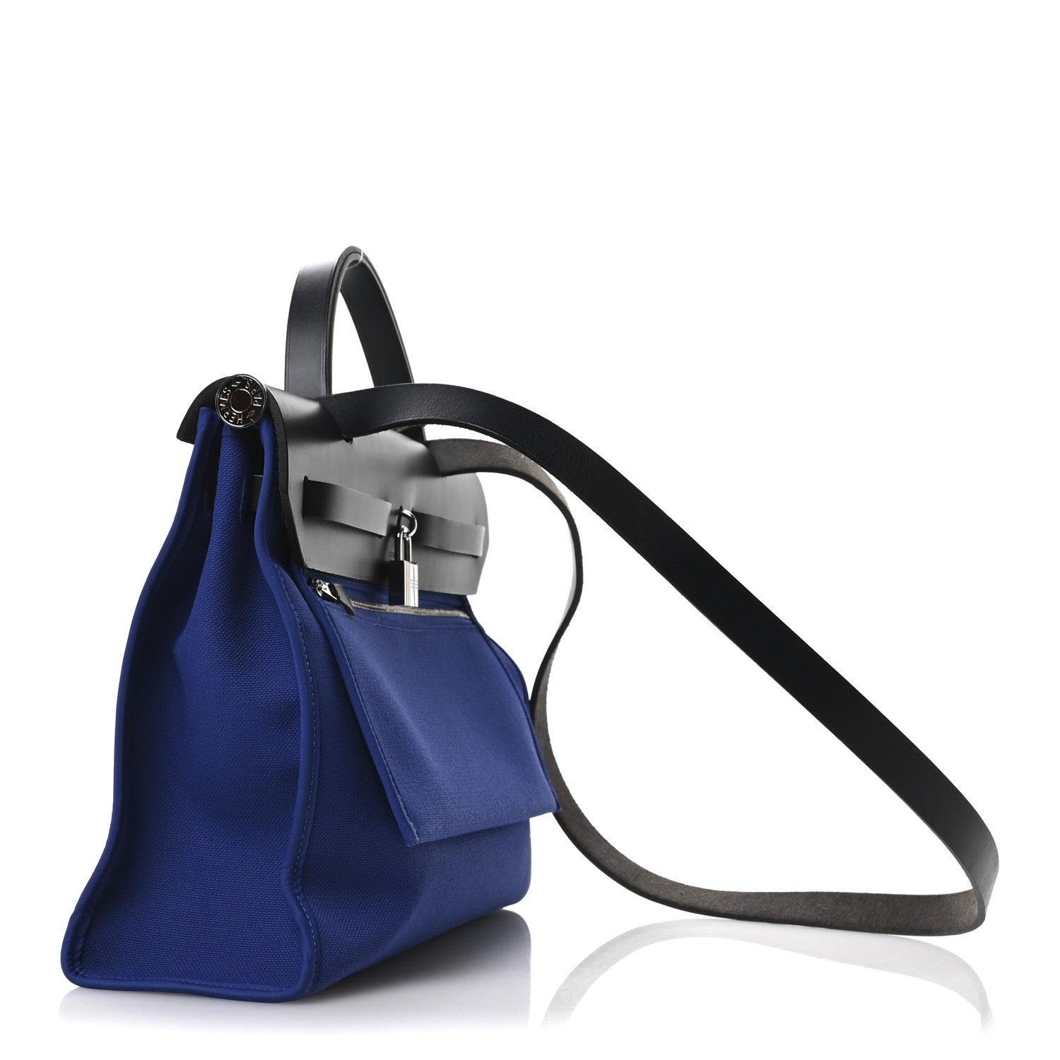 Hermes Vache Hunter Toile Militaire Herbag Zip 31 PM Bleu Electrique Bleu Indigo 4 of 11