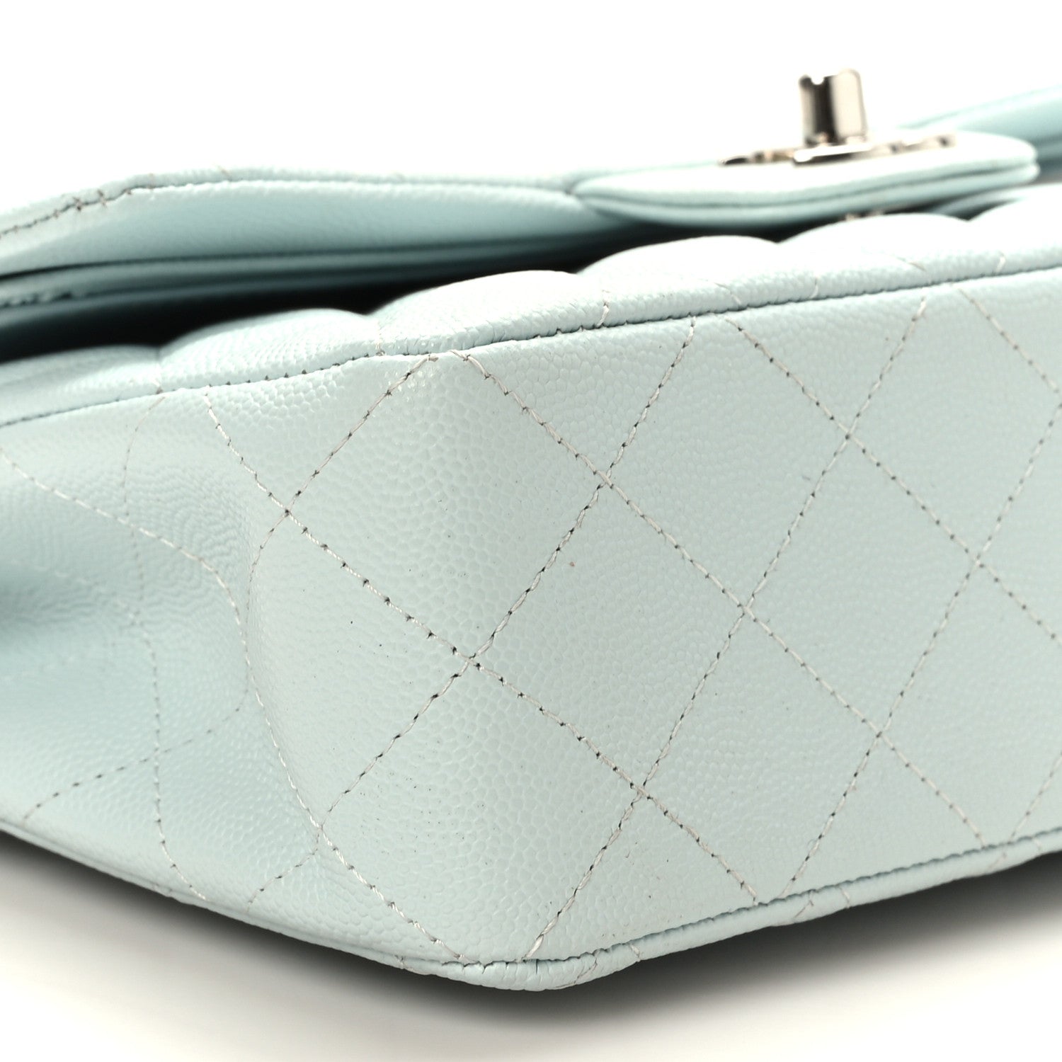 Chanel Caviar Quilted Small Double Flap Light Blue 8 of 9