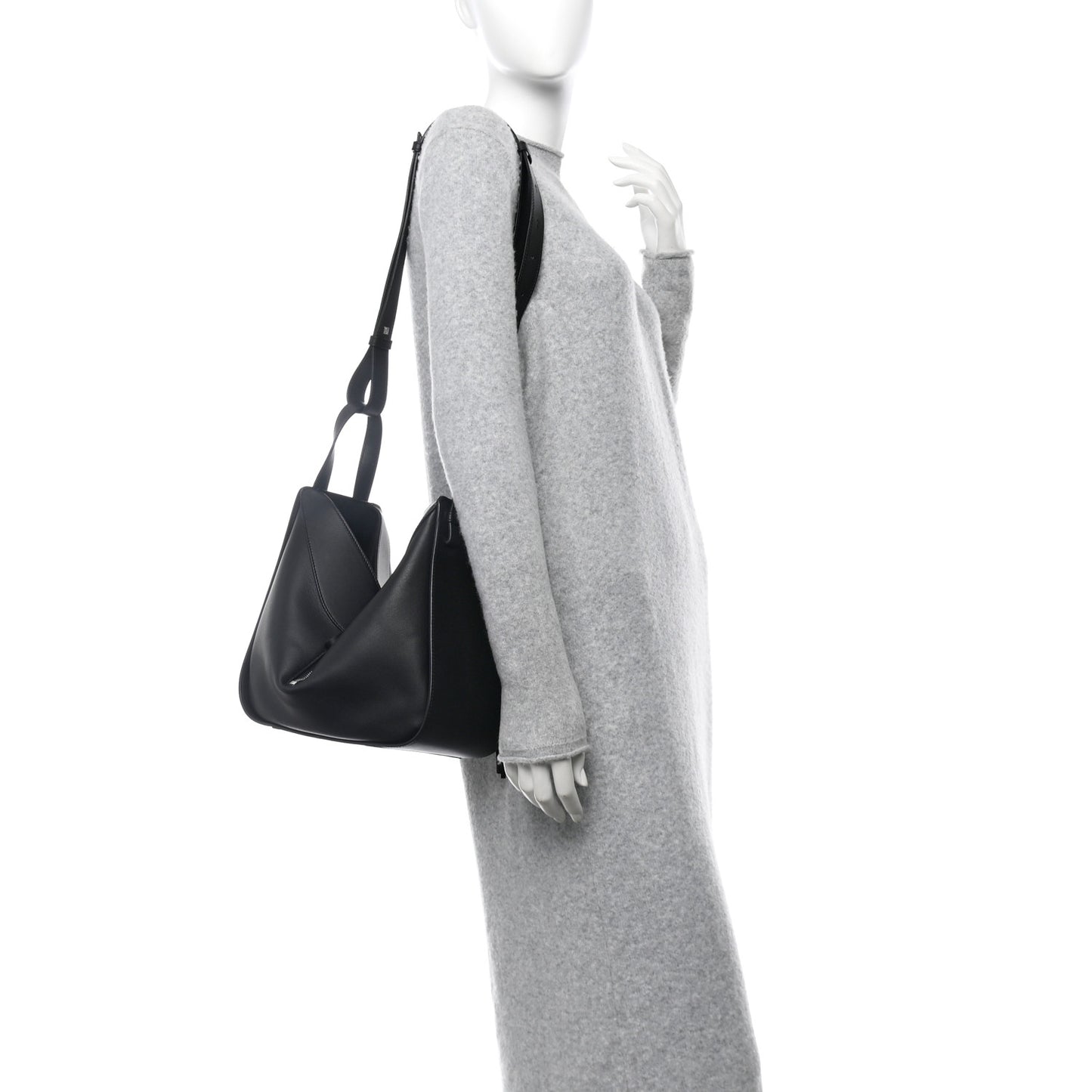 Calfskin Small Hammock Shoulder Bag Black
