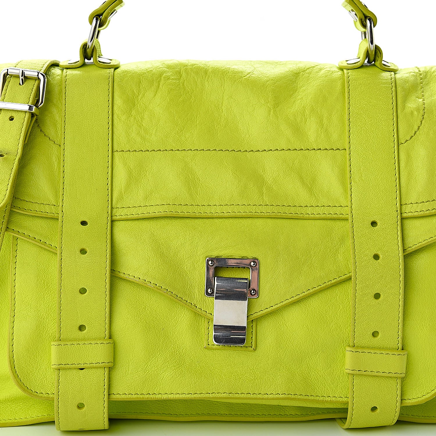 Proenza Schouler Lambskin Medium PS1 Satchel Sulfur 9 of 16