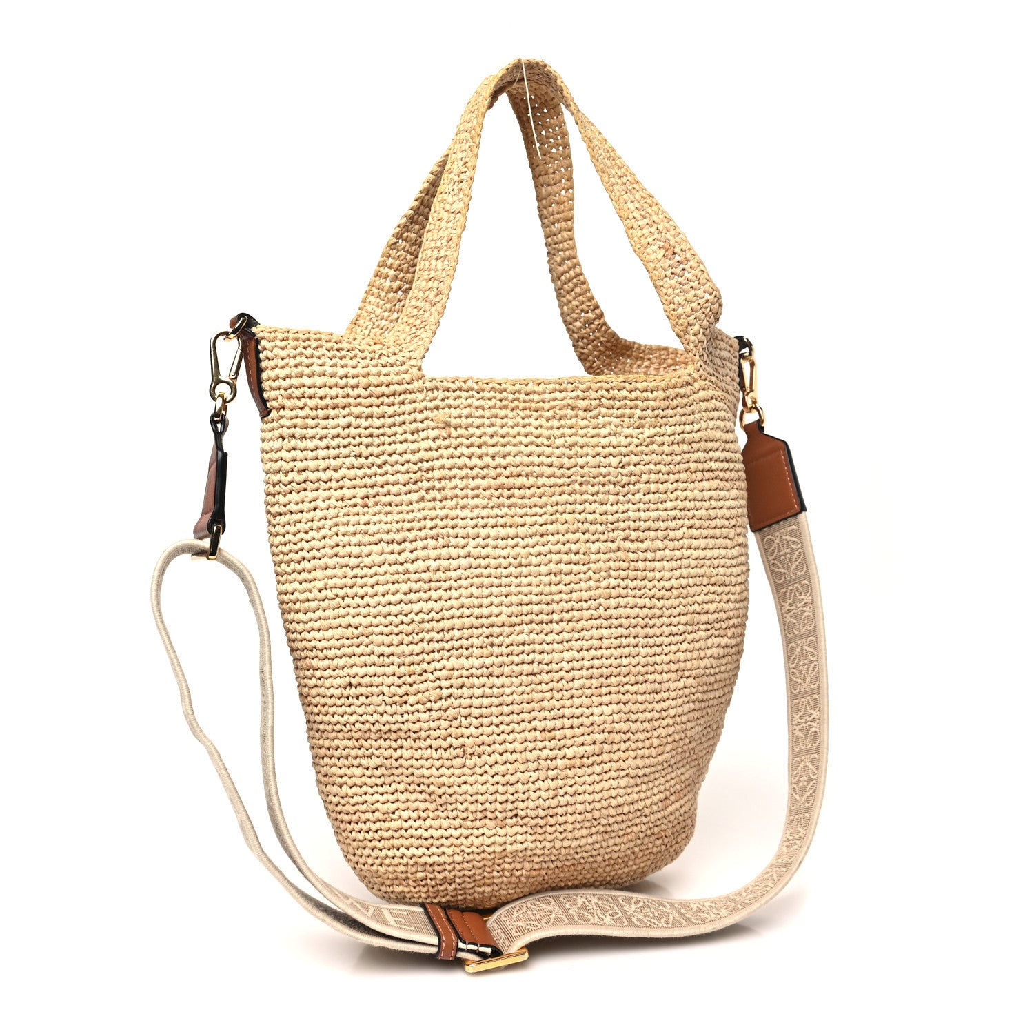 Loewe Raffia Mini Slit Tote Bag Natural Tan 3 of 9