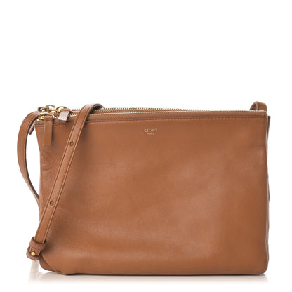 Celine Lambskin Large Trio Crossbody Bag Camel 1 of 13