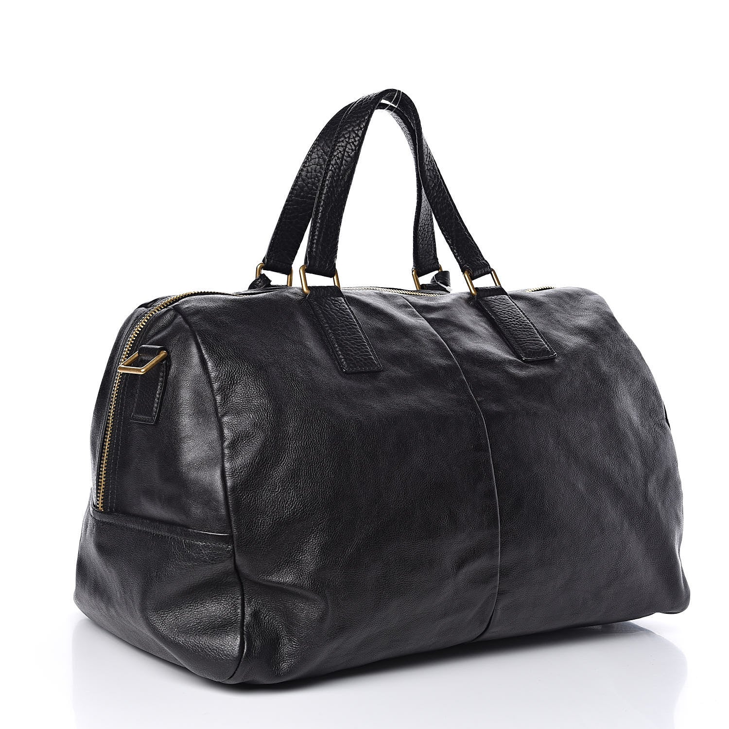 Saint Laurent Calfskin Vavin Logo Strap Duffle Bag Black 3 of 10