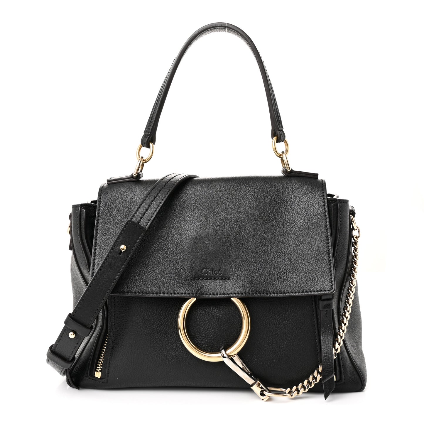 Calfskin Small Faye Day Shoulder Bag Black