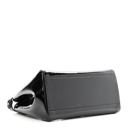 Fendi Vitello Vernice Mou Mini Peekaboo Iconic Satchel Black 4 of 9