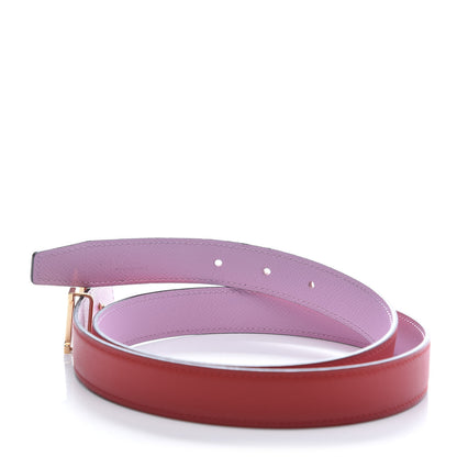 Hermes Swift Epsom 24mm Guilloche H Belt 85 Rouge De Coeur Mauve Sylvestre 4 of 6