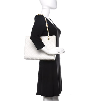 Chanel Caviar Quilted Shopper Tote White 2 of 10