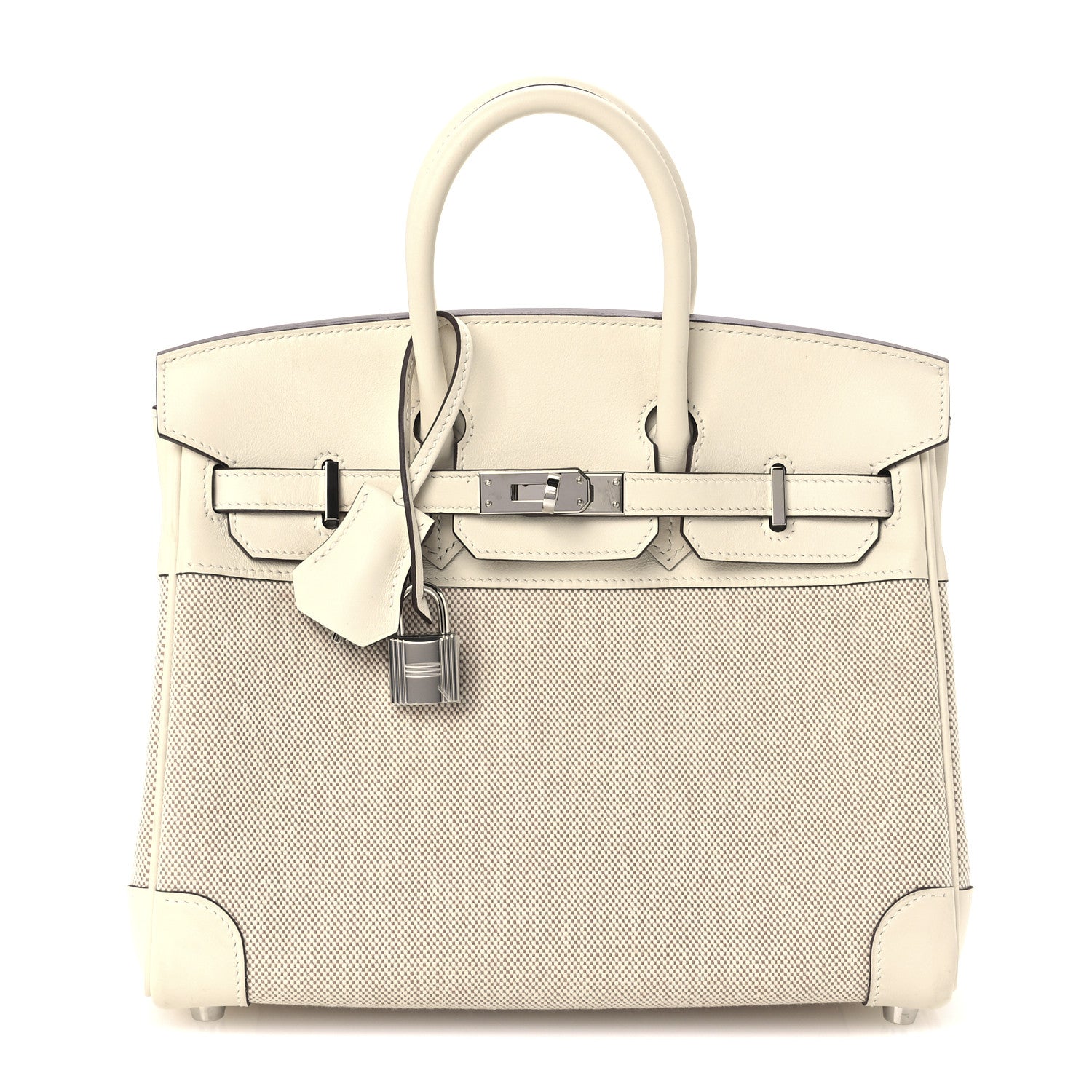 Hermes Toile H Swift Birkin 25 Ecru Nata 1 of 11