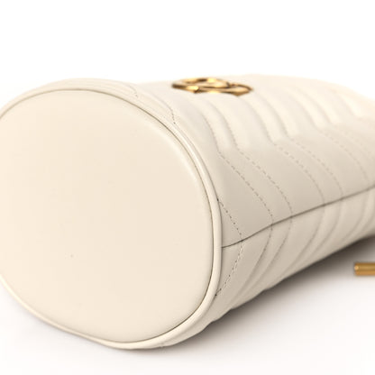 Gucci Calfskin Matelasse Mini GG Marmont 2.0 Bucket Bag White 9 of 9