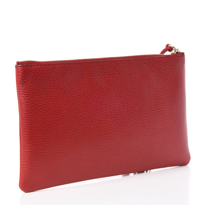 Gucci Calfskin Bamboo Clutch Red 3 of 7