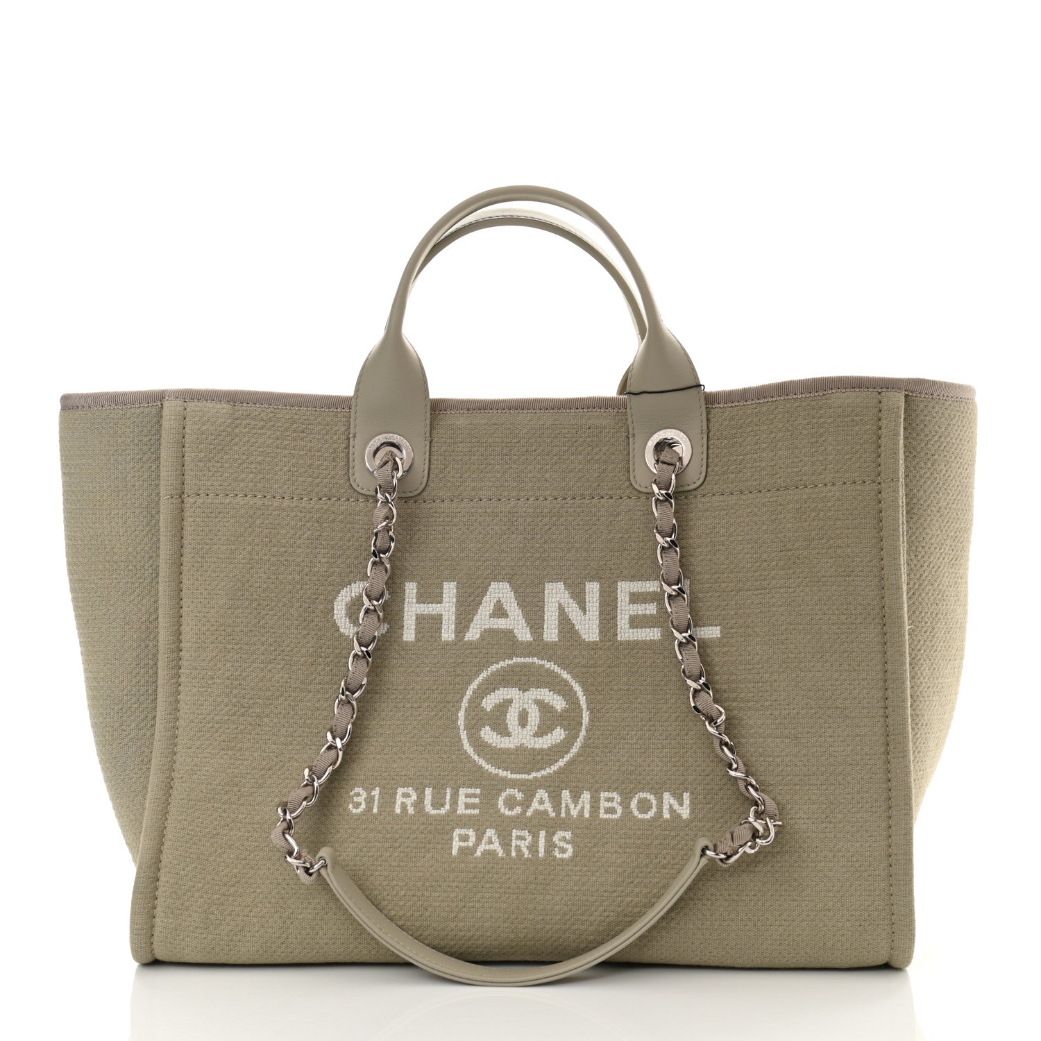 Chanel Mixed Fibers Medium Deauville Tote Grey 3 of 14