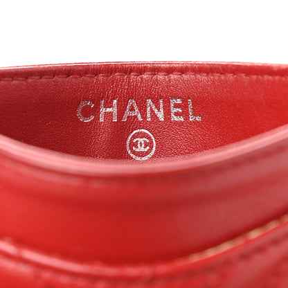 Chanel Caviar Chevron Quilted Card Holder Dark Red 6 of 9