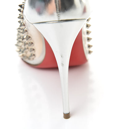 Christian Louboutin PVC Metallic Gloss Spike Me 100 Pumps 36.5 Silver 10 of 10