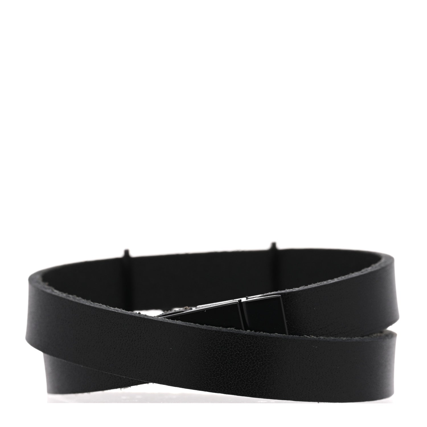 Saint Laurent Calfskin Opyum Double Wrap Bracelet Black 3 of 6