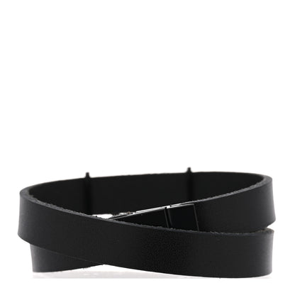 Saint Laurent Calfskin Opyum Double Wrap Bracelet Black 3 of 6