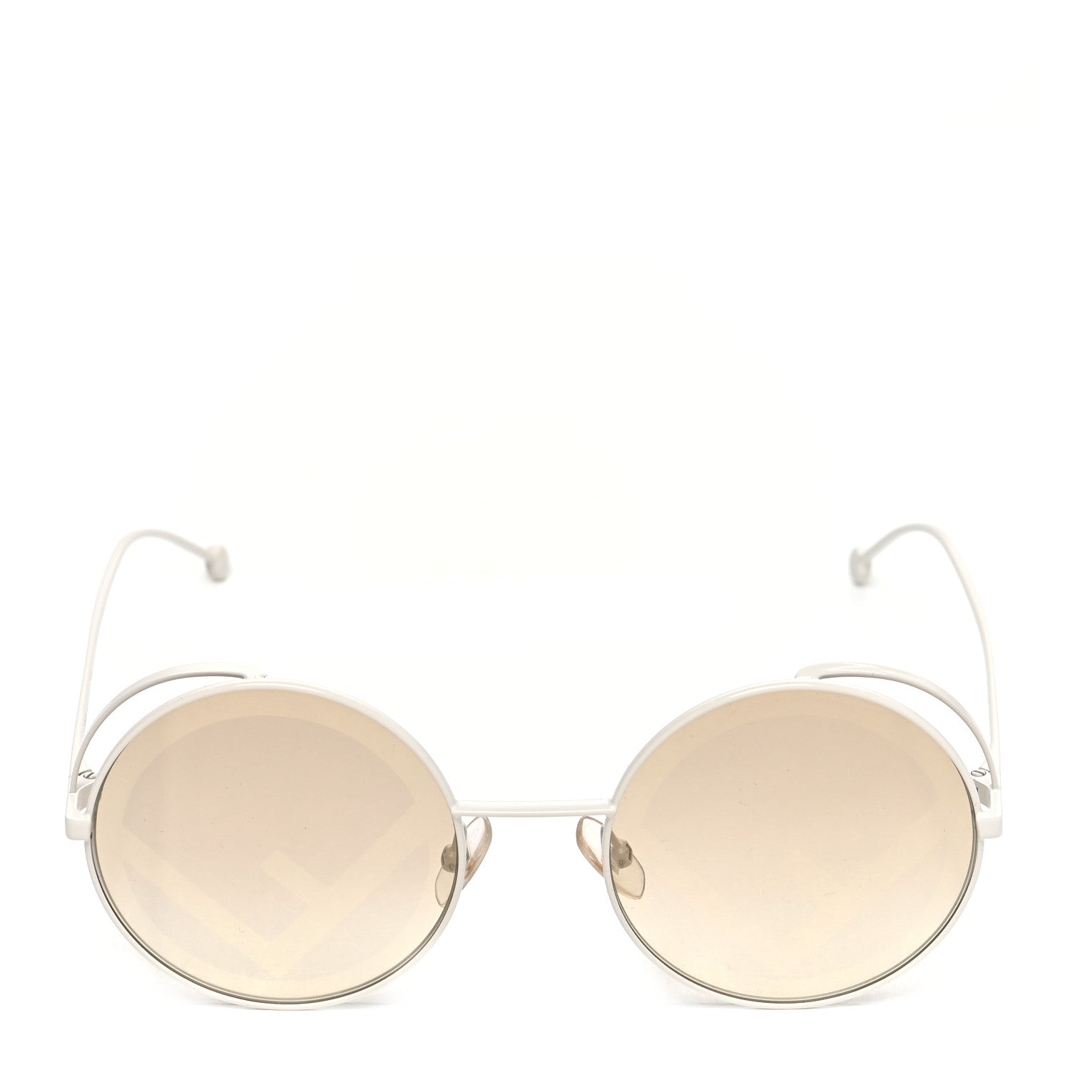 Fendi Metal F is Fendi Printed Run Away Round Frame Sunglasses FF 0343/S White 2 of 7