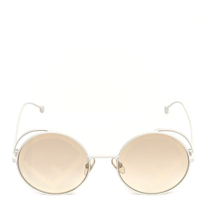 Fendi Metal F is Fendi Printed Run Away Round Frame Sunglasses FF 0343/S White 2 of 7