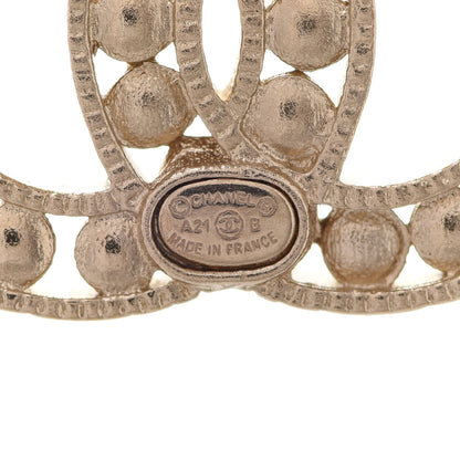 Chanel Pearl CC Earrings Gold 4 of 5