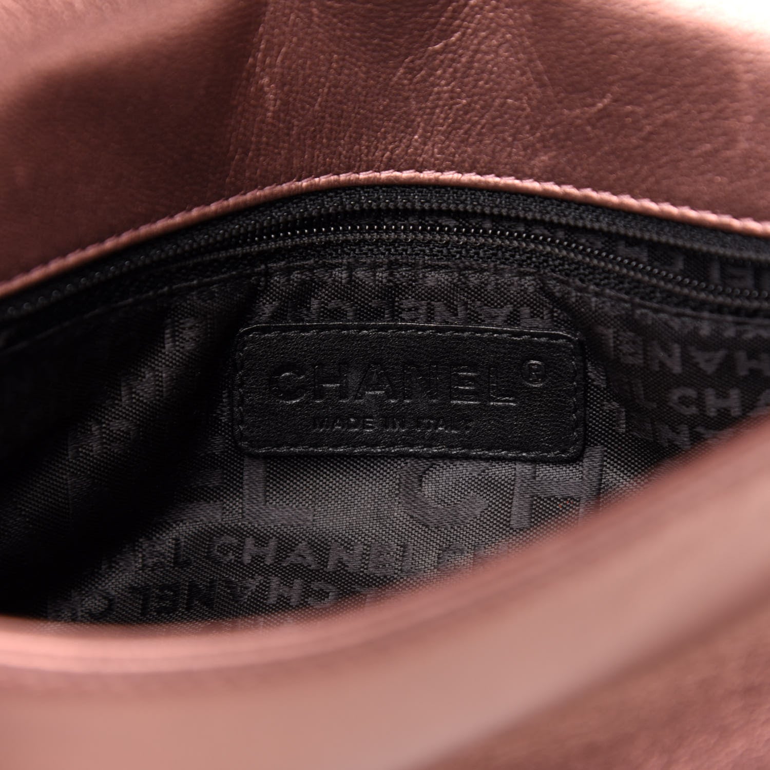 Chanel Metallic Lambskin Camellia Single Flap Bronze 6 of 10