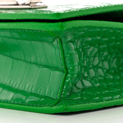 Alexander McQueen Calfskin Crocodile Embossed Knuckle Shoulder Bag Green 8 of 9
