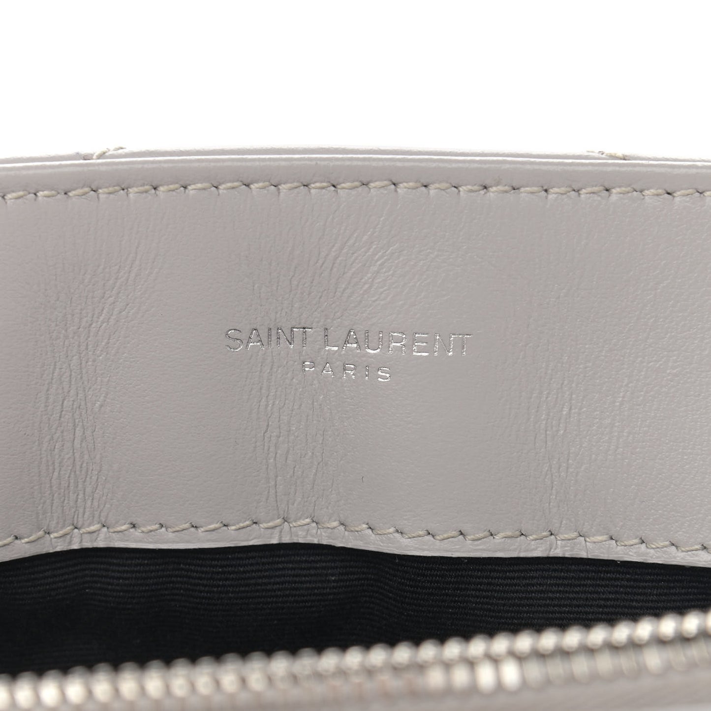 Calfskin Y Quilted Monogram Medium Loulou Chain Satchel Light Gray