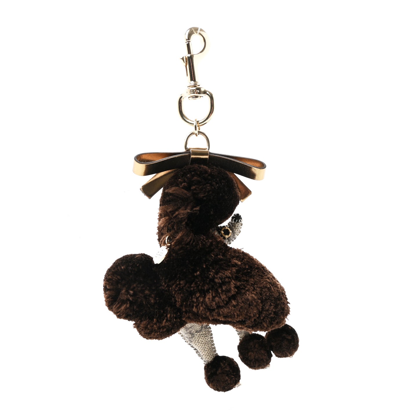 GG Supreme Monogram Lulu French Poodle Bag Charm Brown