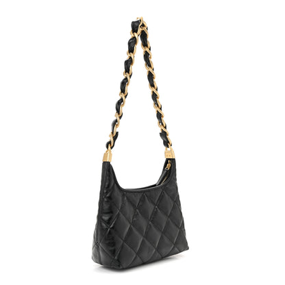Chanel Shiny Crumpled Lambskin Quilted Small CC Funky Town Hobo Black 3 of 11
