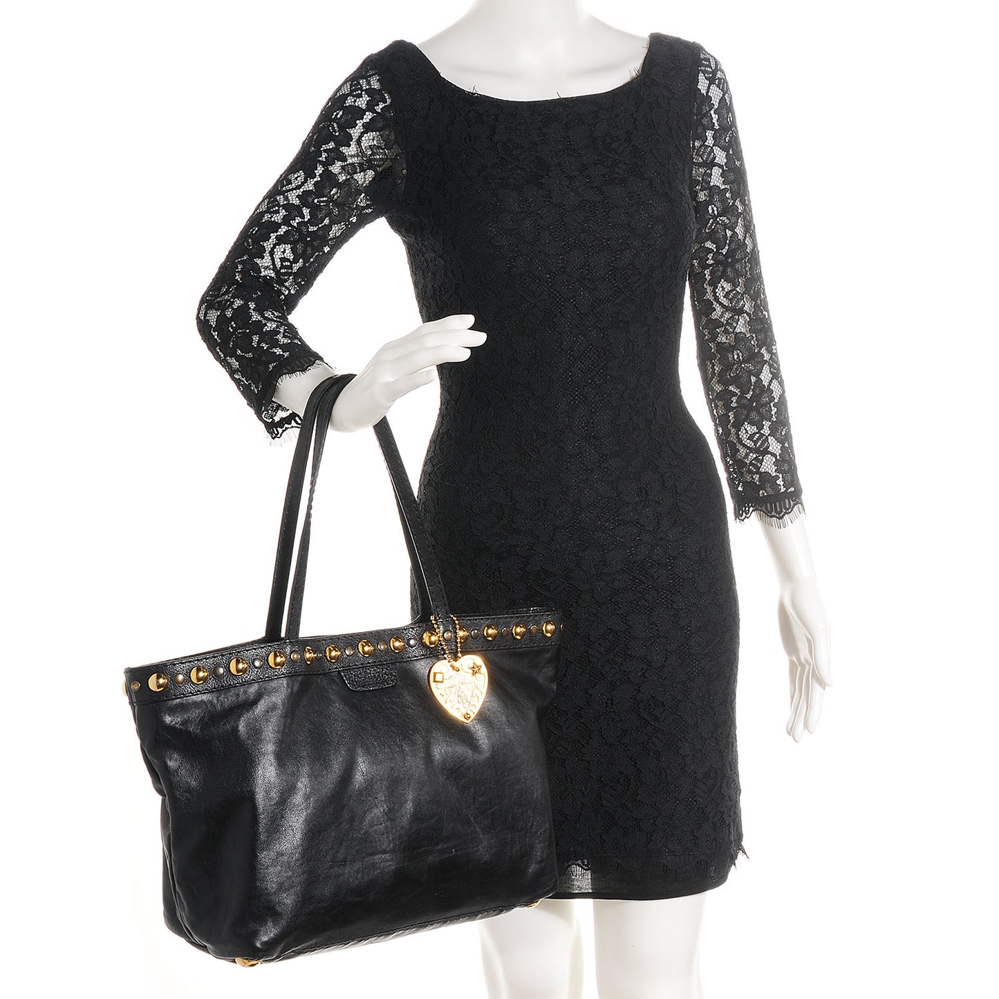Calfskin Medium Babouska Shopping Tote Black