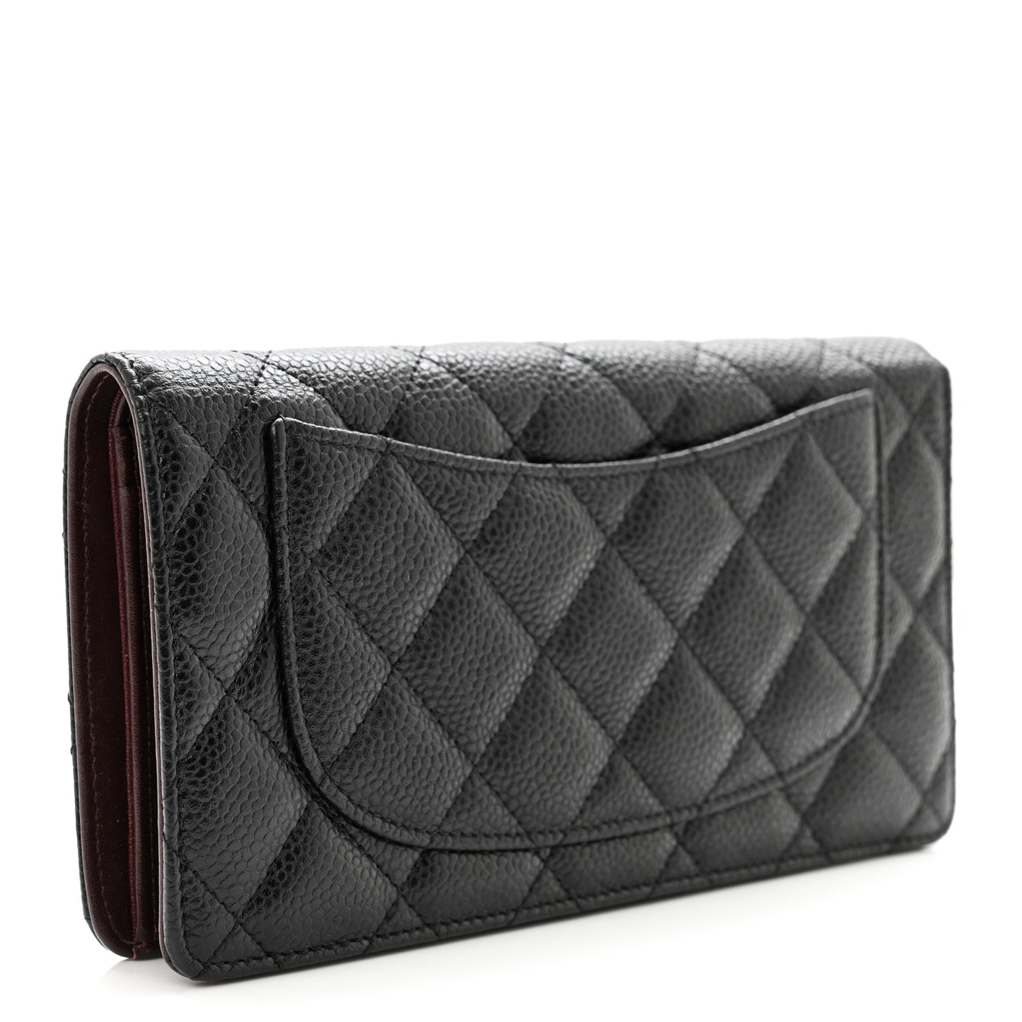 Caviar Quilted Yen Wallet Black