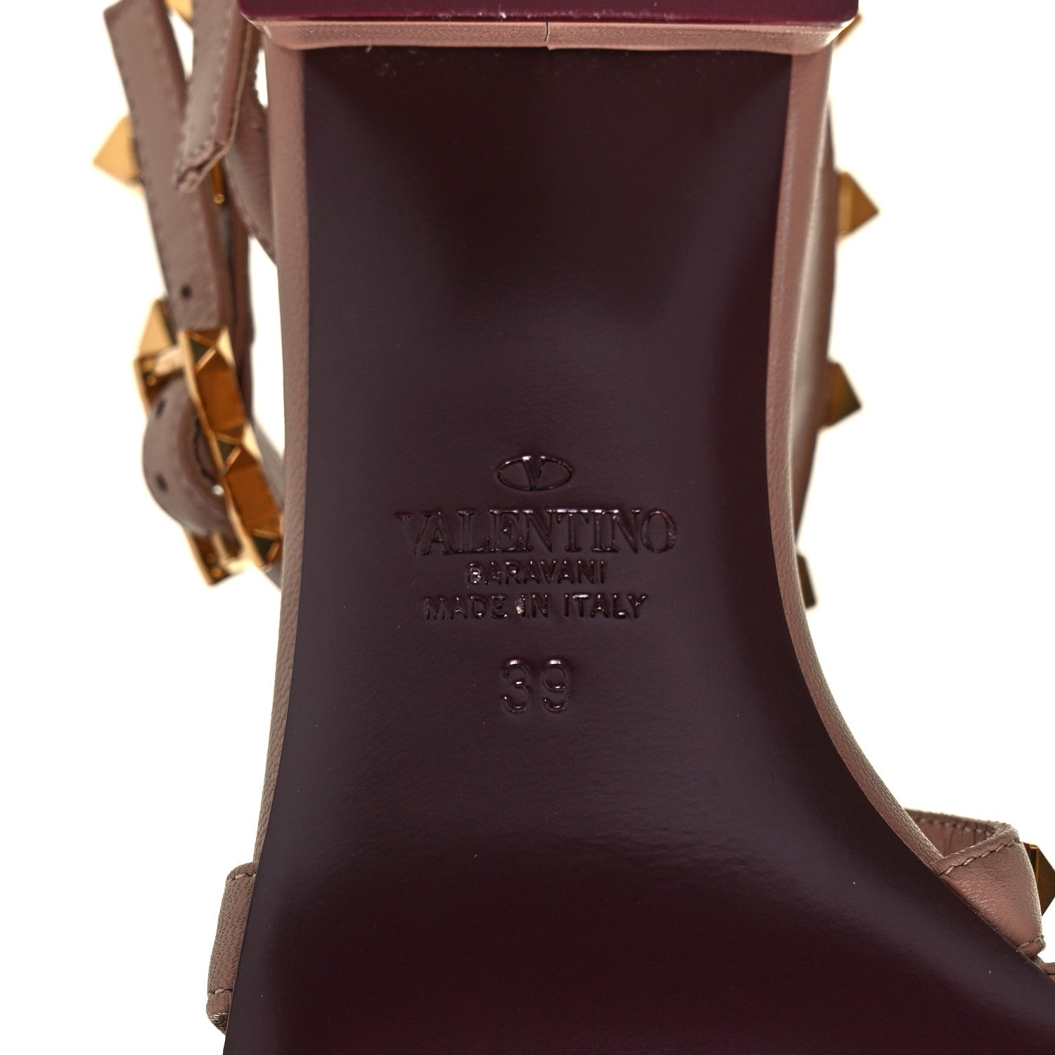 Valentino Garavani Nappa Rockstud Flair Ankle Wrap 45mm Sandals 39 Rose Cannelle 7 of 9