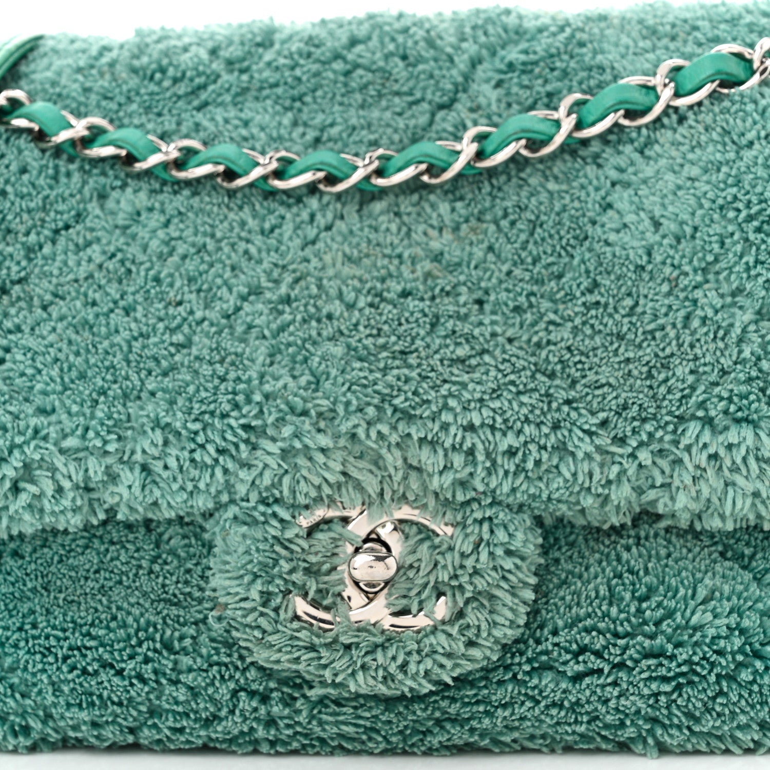 Chanel Lambskin Calfskin Mixed Fibers Quilted Medium Flap Green 8 of 10