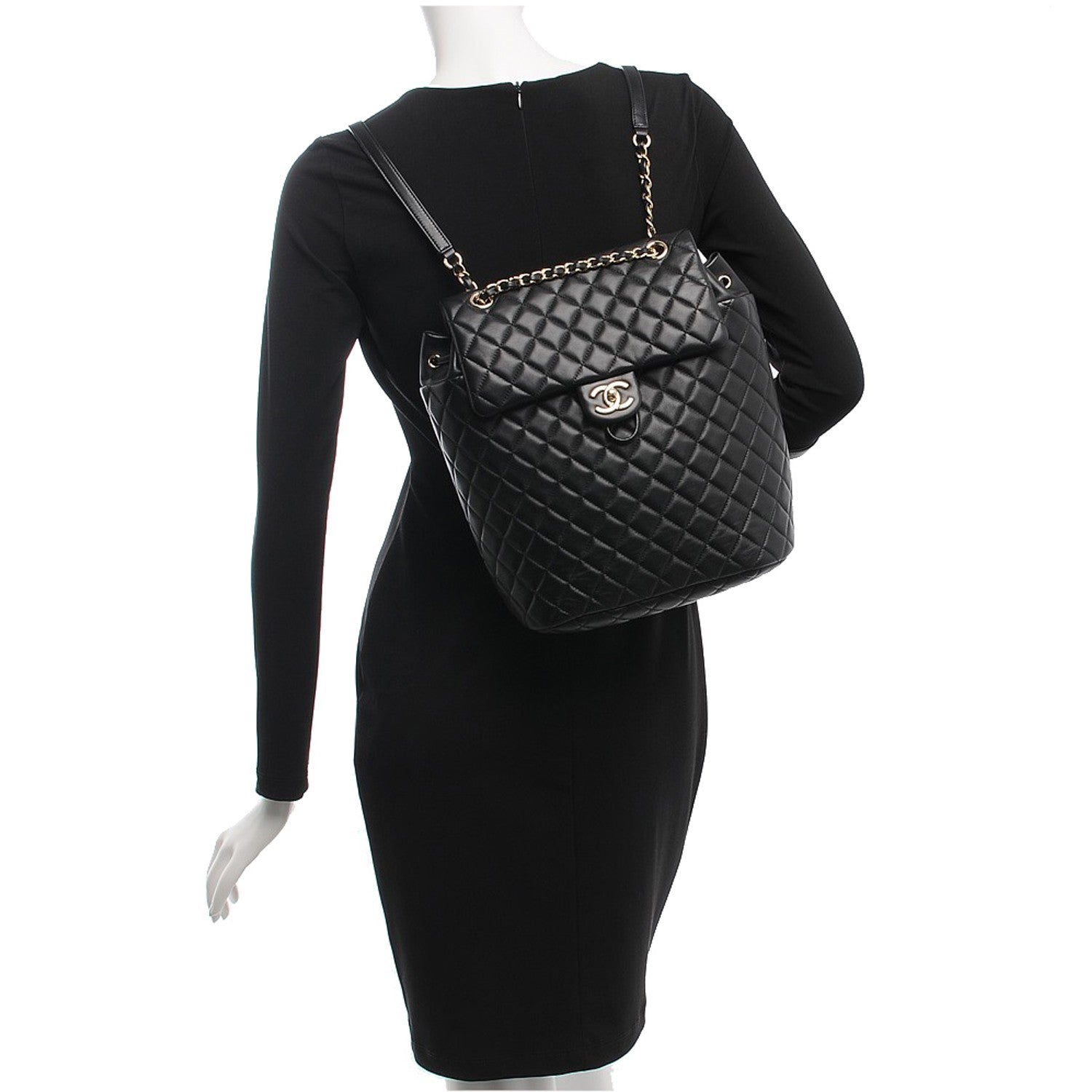 Chanel Lambskin Quilted Large Urban Spirit Backpack Black 2 of 8
