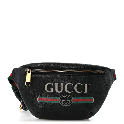 Gucci Grained Calfskin Small Logo Belt Bag Black 1 of 12