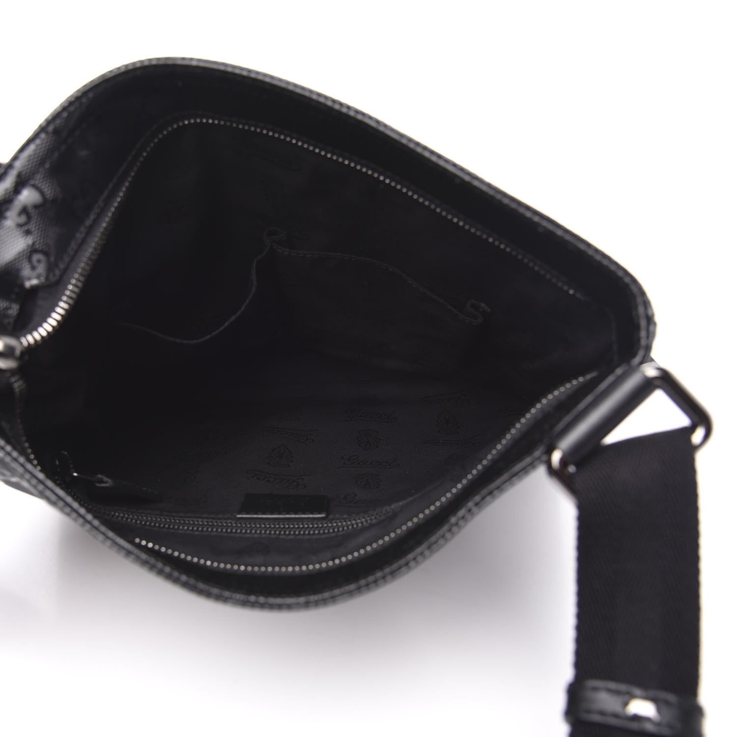Gucci Imprime Monogram Small Flat Messenger Bag Black 5 of 10
