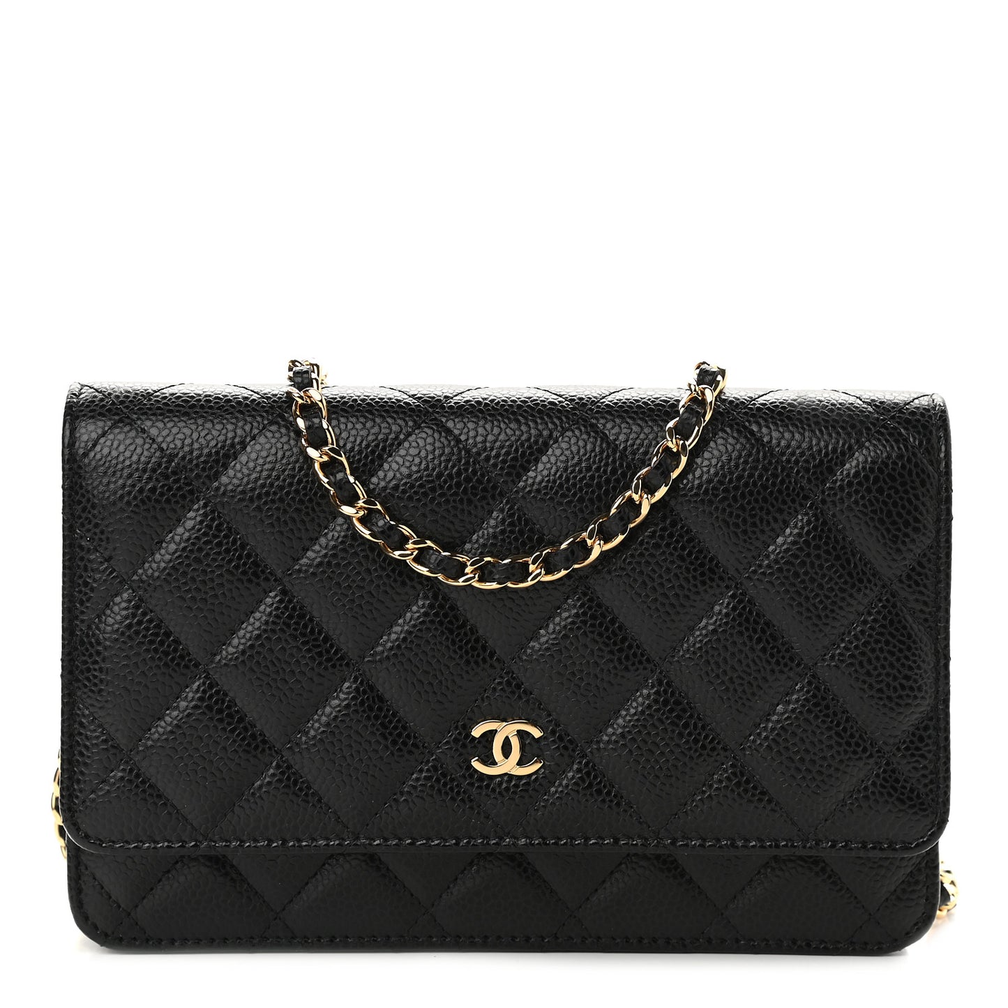 Caviar Quilted Wallet On Chain WOC Black