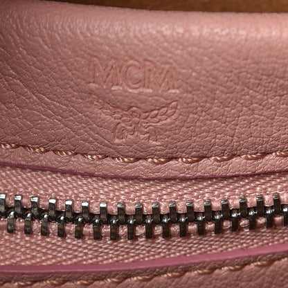 MCM Calfskin Ottomar Monogram Sarah Medium Hobo Pink Blush 6 of 9