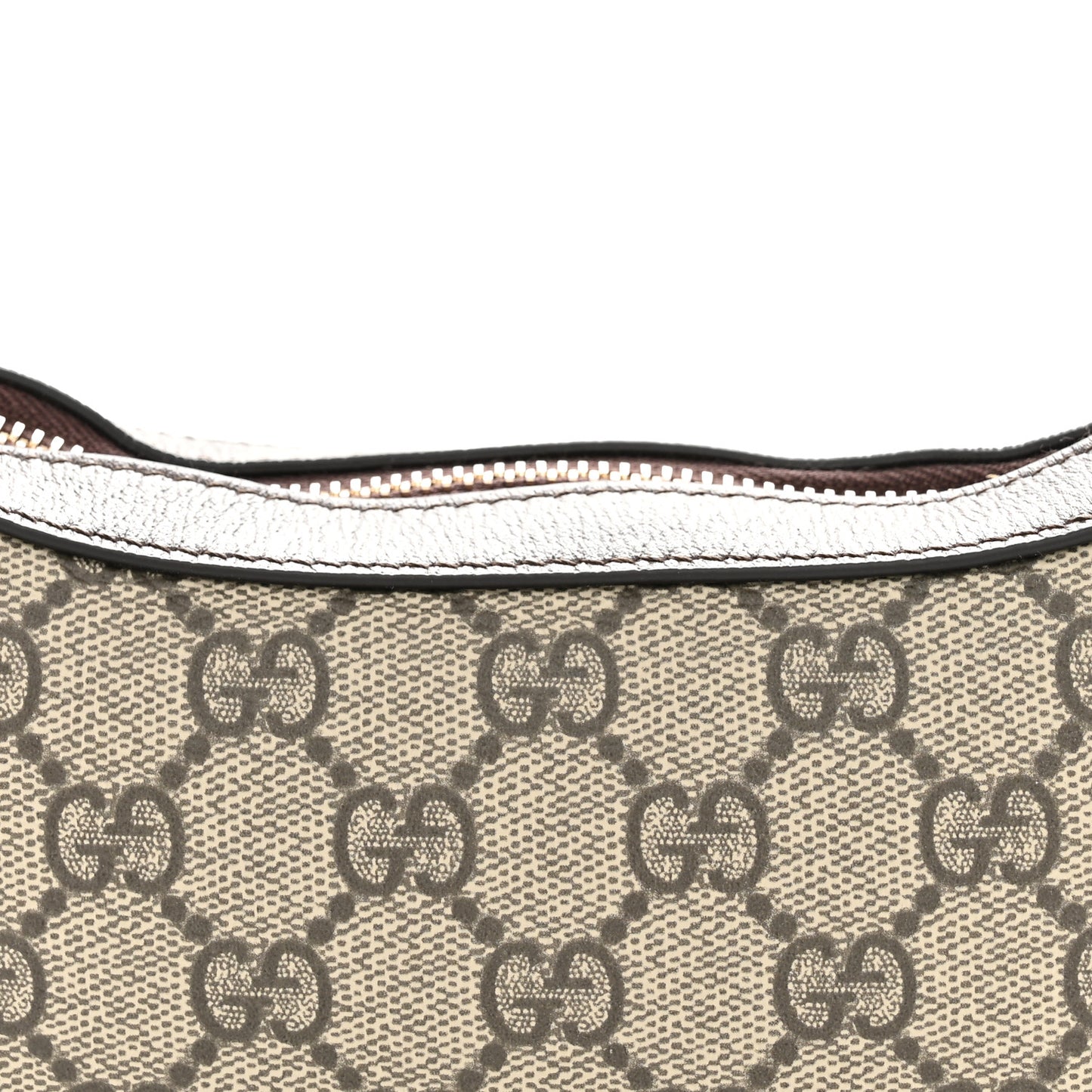 GG Supreme Monogram Textured Calfskin Web Mini Ophidia Half Moon Hobo Beige Ebony New Acero Beige Ebony New Acero