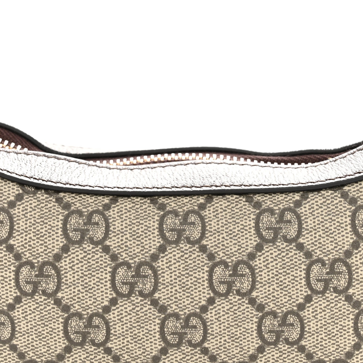 Gucci GG Supreme Monogram Textured Calfskin Web Mini Ophidia Half Moon Hobo Beige Ebony New Acero Beige Ebony New Acero 8 of 11