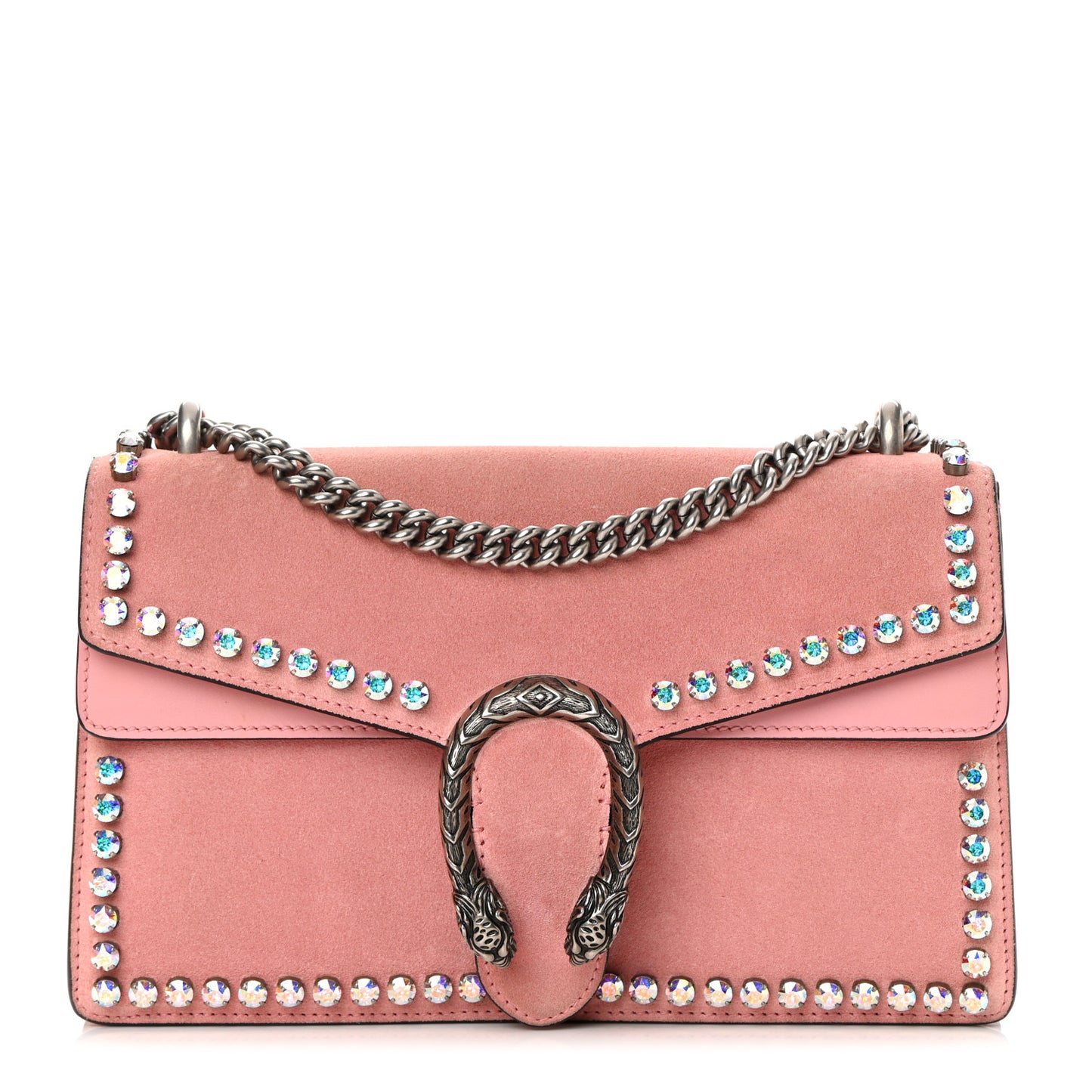 Suede Crystal Small Dionysus Shoulder Bag Peonia