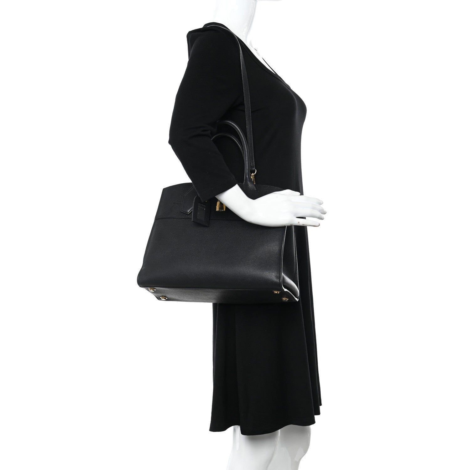 Louis Vuitton Taurillon City Steamer MM Black 3 of 13